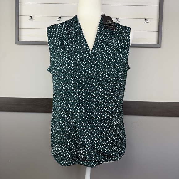 ADRIANNA PAPELL surplice v-neck polka dot size small nwt sleeveless tank top - Picture 4 of 13